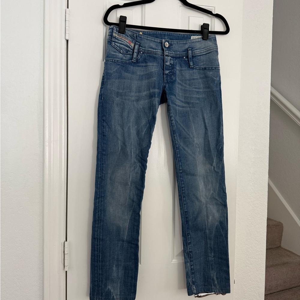 Diesel Women's Straight Leg Jeans in Faded Blue